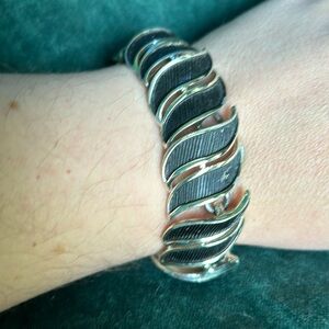 Vintage 60's/70's Silver & Black Bracelet.